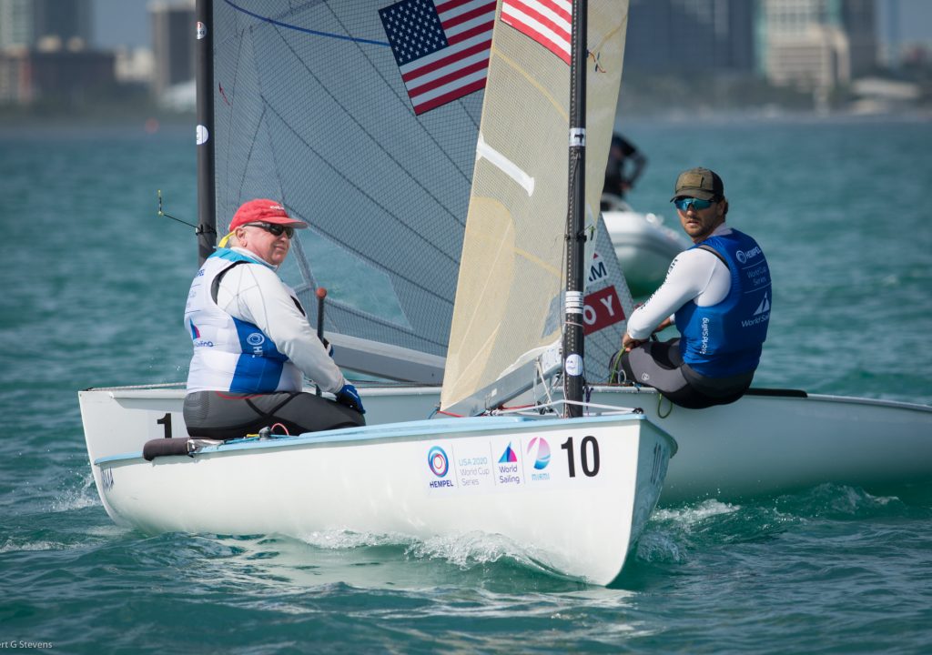 Finns racing downwind at the Miami World Cup